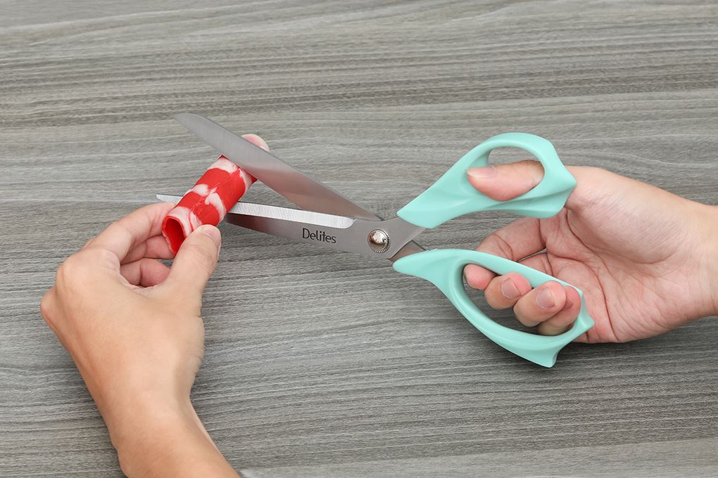 Kéo nhà bếp thép không gỉ 2Cr13 Delites STA031-10 Màu Xanh dương nhạt