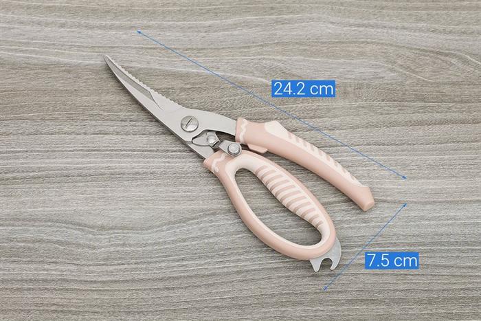 Kéo cắt xương thép không gỉ 3Cr13 Delites CF7442 Màu Hồng Kem