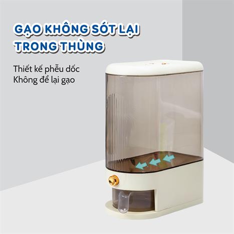 Thùng gạo 10 kg Tanaka TG0110-TRANS trong suốt Màu Trắng