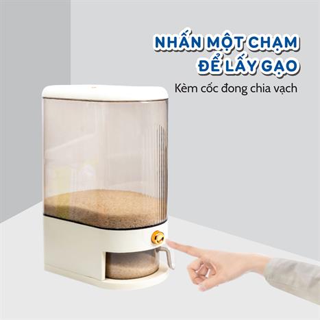 Thùng gạo 10 kg Tanaka TG0110-TRANS trong suốt Màu Trắng