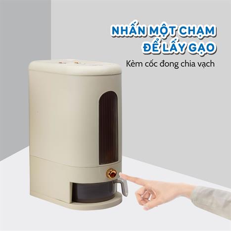 Thùng gạo 10 kg Tanaka TG0110-WH trắng Màu Trắng - Kem