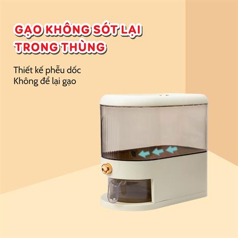 Thùng gạo 5 kg Tanaka TG0205-TRANS trong suốt Màu Trắng