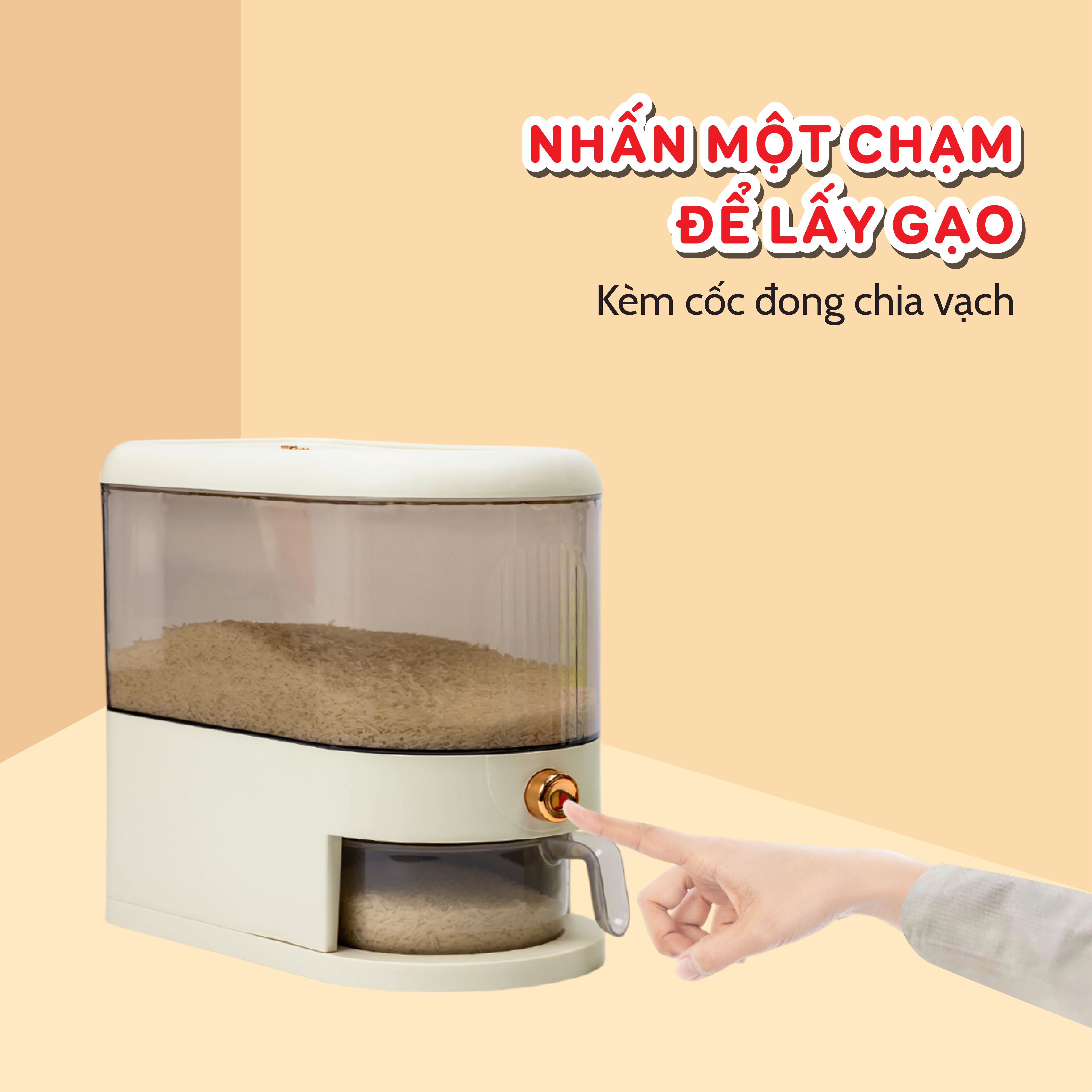 Thùng gạo 5 kg Tanaka TG0205-TRANS trong suốt Màu Trắng