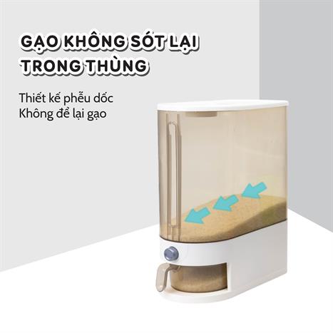 Thùng gạo 10 kg Tanaka TG0310-TRANS trong suốt Màu Trắng
