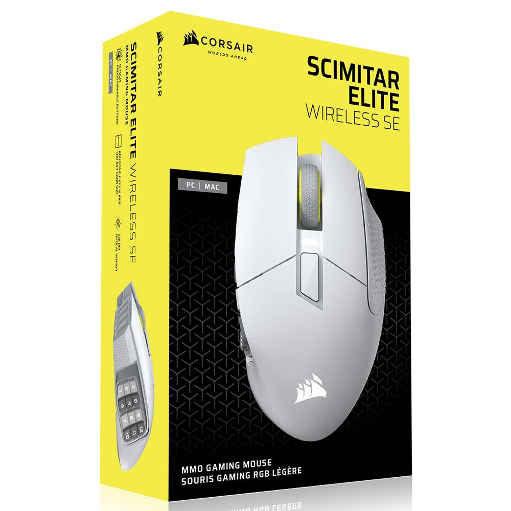 Chuột Bluetooth Gaming Corsair SCIMITAR ELITE SE White/CH-9314011-AP Màu Trắng