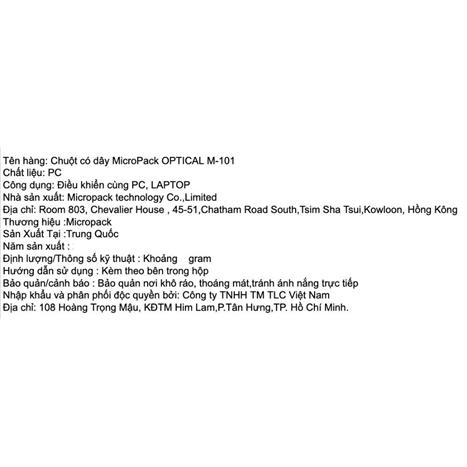 Chuột Có dây Gaming MicroPack M-101 - Đen Màu Đen