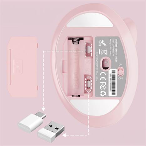 Chuột Bluetooth Silent MicroPack MP-V03W - Hồng Màu Hồng