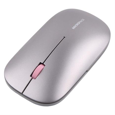 Chuột Bluetooth Silent MicroPack ML-203W - Xám Màu Xám