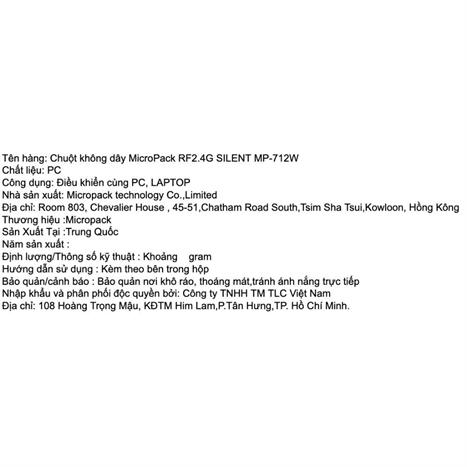 Chuột không dây Silent MicroPack MP-712W - Xanh dương Màu Xanh Dương