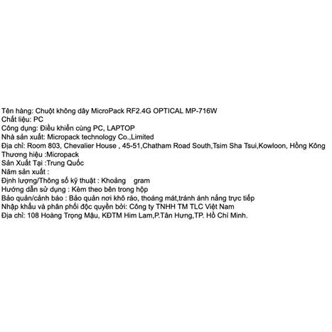 Chuột không dây MicroPack MP-716W - Đen Màu Đen