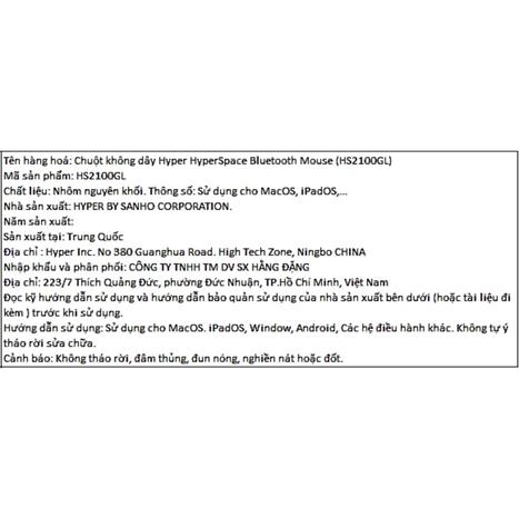 Chuột Bluetooth HyperSpace HS2100GL - Trắng Màu Trắng