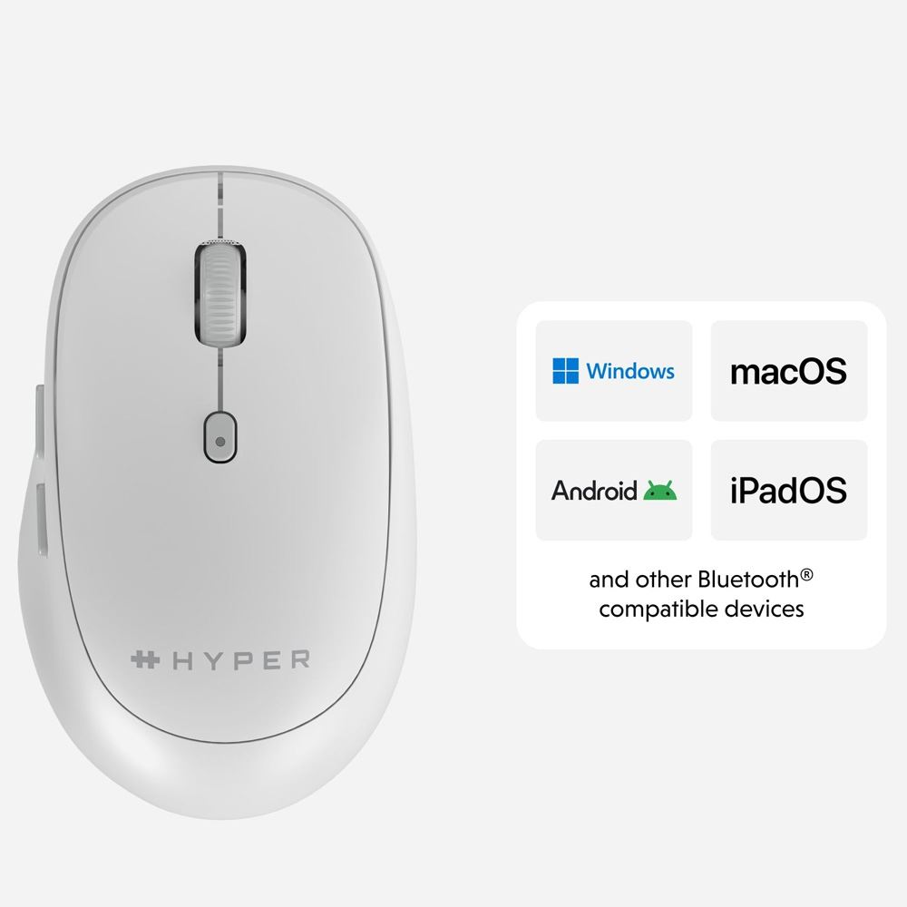 Chuột Bluetooth HyperSpace HS2100GL - Trắng Màu Trắng