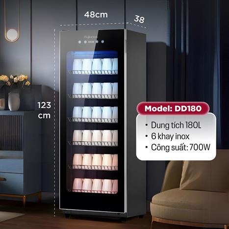 Tủ sấy chén bát tiệt trùng Fujihome DD180 Màu Đen