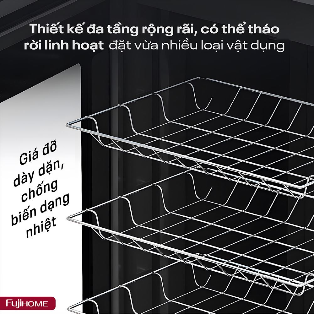 Tủ sấy chén bát tiệt trùng Fujihome DD180 Màu Đen