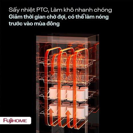 Tủ sấy chén bát tiệt trùng Fujihome DD180 Màu Đen