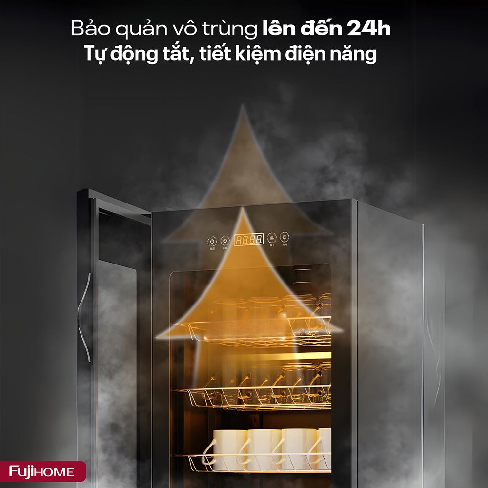 Tủ sấy chén bát tiệt trùng Fujihome DD180 Màu Đen