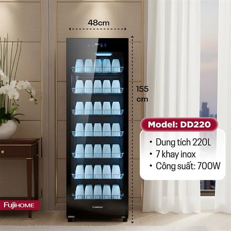 Tủ sấy chén bát tiệt trùng Fujihome DD220 Màu Đen