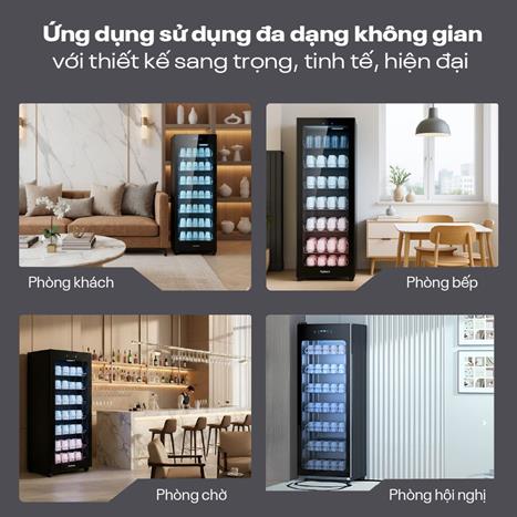 Tủ sấy chén bát tiệt trùng Fujihome DD220 Màu Đen