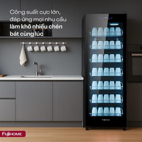 Tủ sấy chén bát tiệt trùng Fujihome DD220 Màu Đen