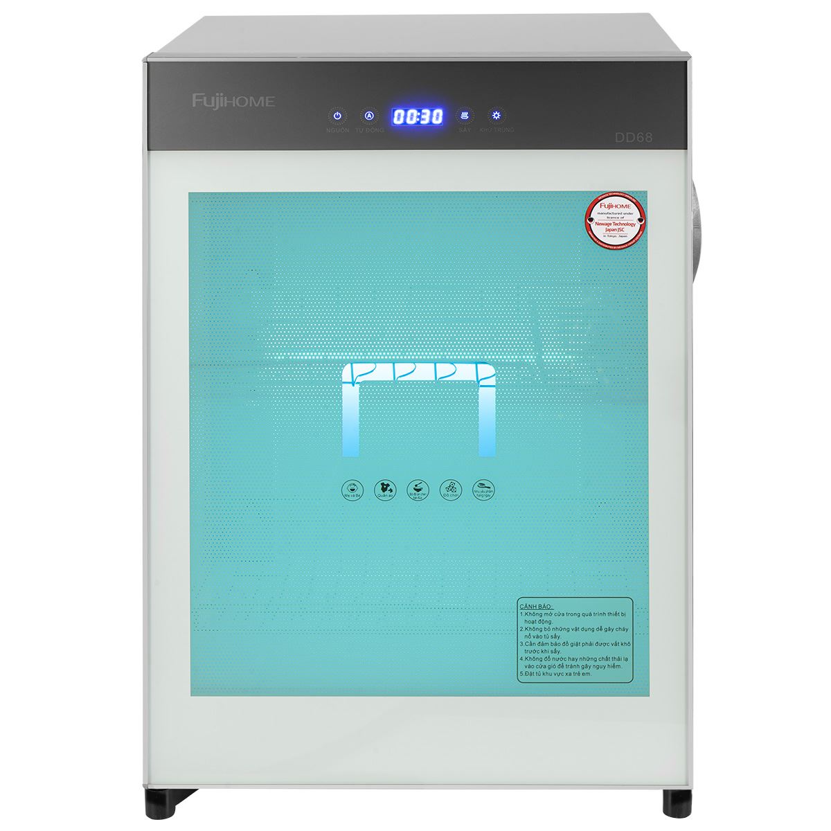 Tủ sấy chén bát tiệt trùng Fujihome DD68 Màu Bạc