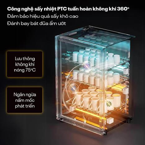 Tủ sấy chén bát tiệt trùng Fujihome DD128 Màu Đen