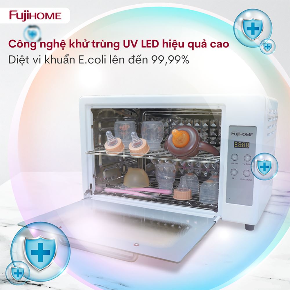 Tủ sấy chén bát tiệt trùng Fujihome DD24 Màu Trắng