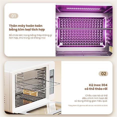 Tủ sấy chén bát tiệt trùng Fujihome DD24 Màu Trắng