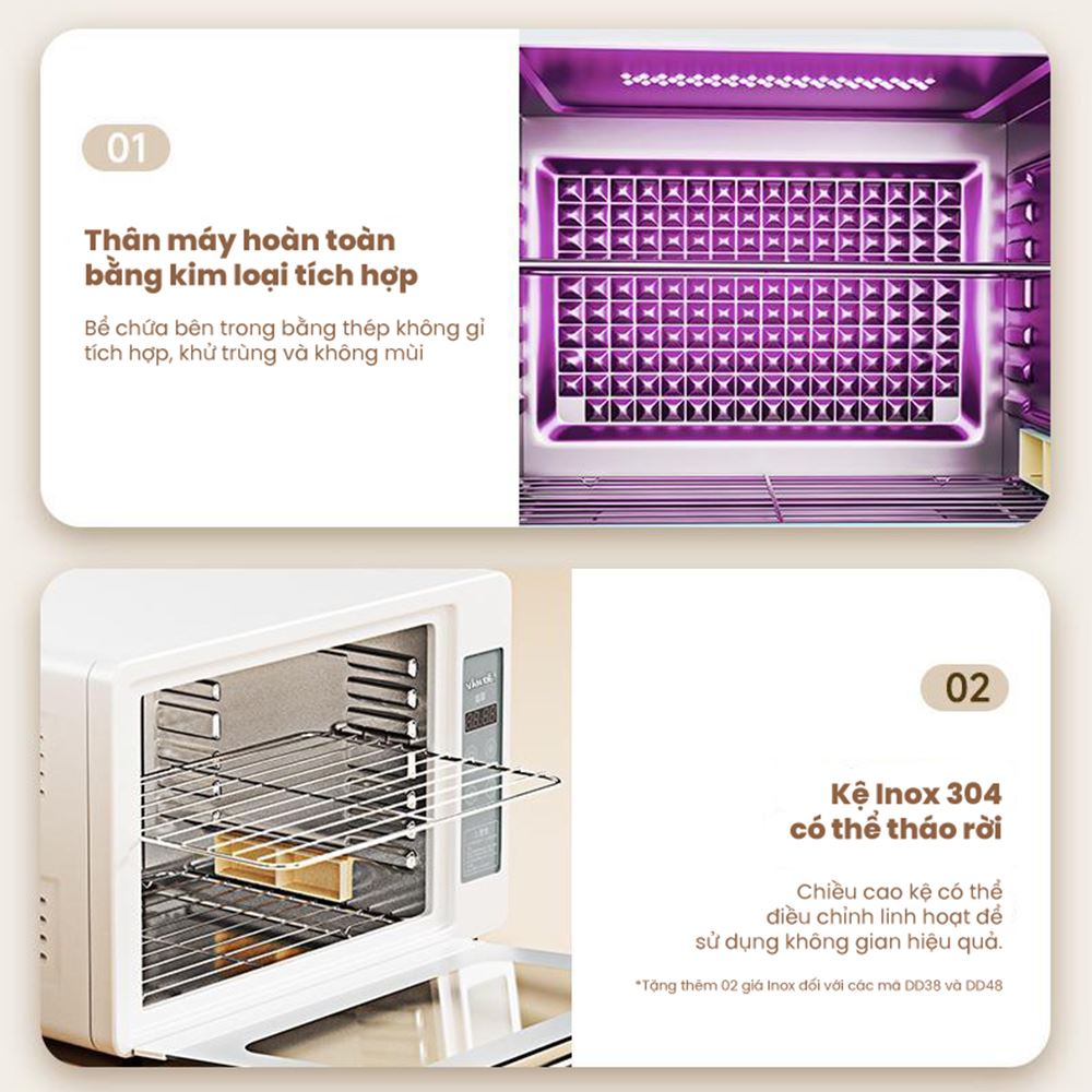 Tủ sấy chén bát tiệt trùng Fujihome DD24 Màu Trắng
