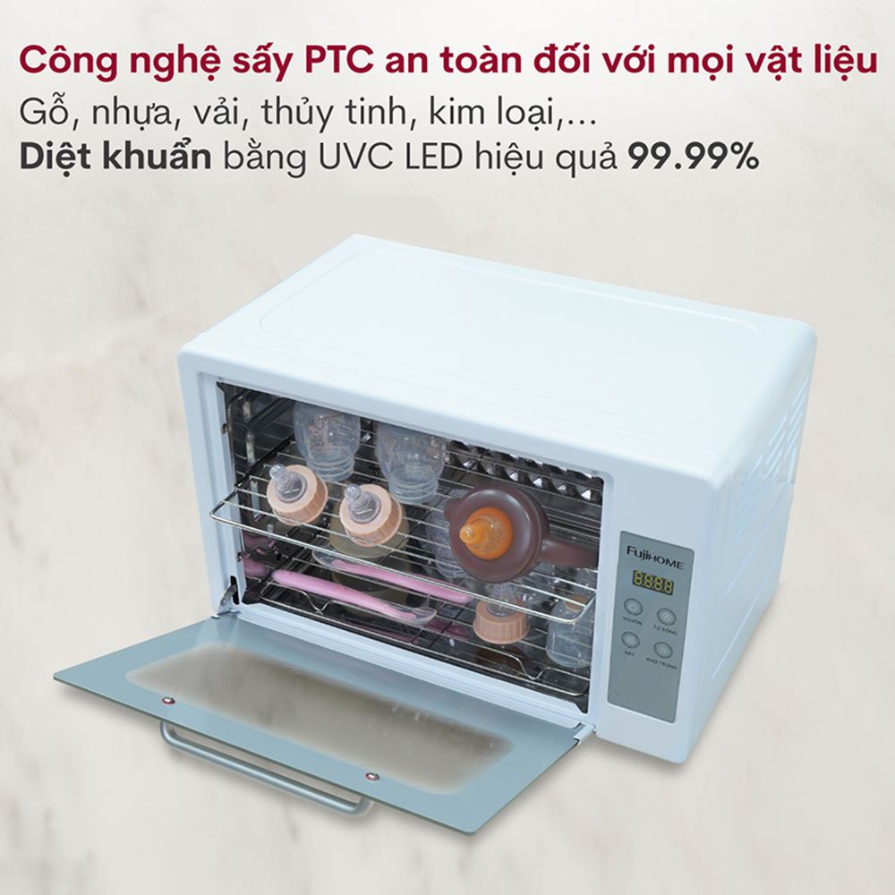 Tủ sấy chén bát tiệt trùng Fujihome DD24 Màu Trắng
