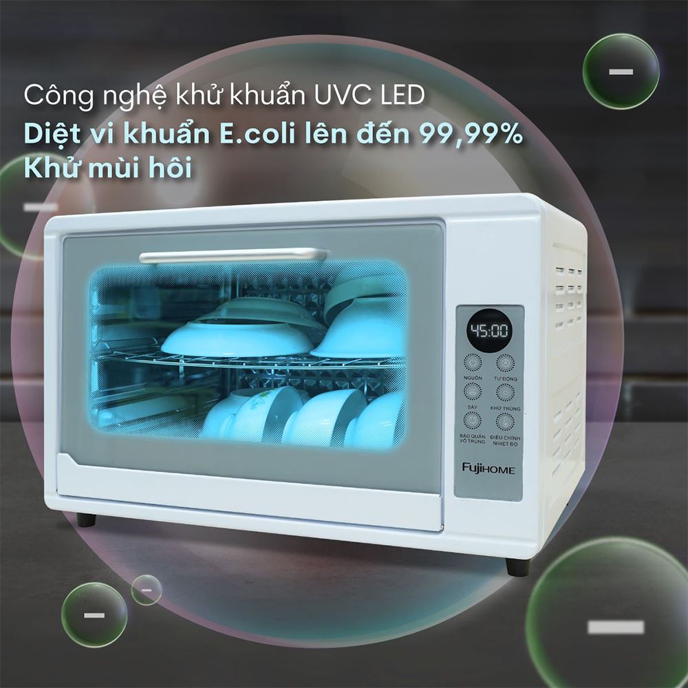 Tủ sấy chén bát tiệt trùng Fujihome DD38 Màu Trắng