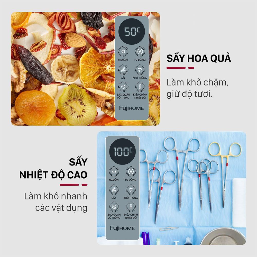 Tủ sấy chén bát tiệt trùng Fujihome DD38 Màu Trắng