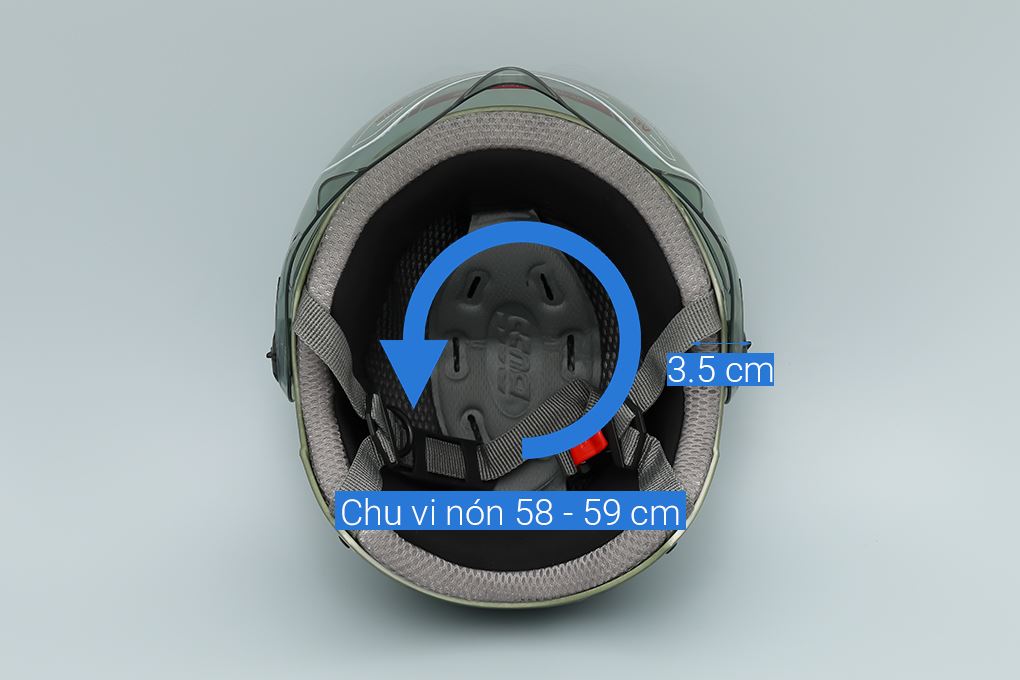 Mũ 1/2 size L Delites ATN10K xanh rêu Màu Xanh rêu