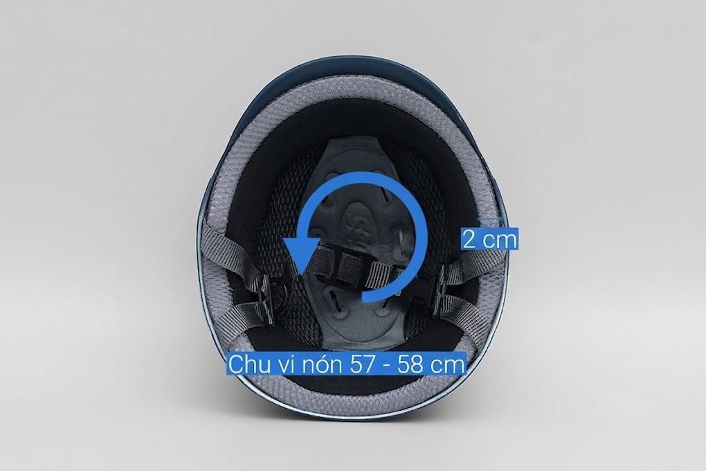 Mũ 1/2 size L Delites ATN52 xanh đậm Màu Xanh dương đậm