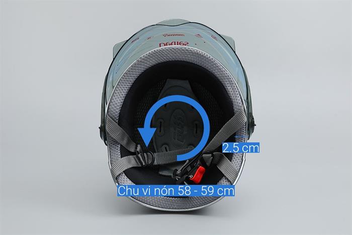 Mũ 1/2 size L Delites ATN10K xanh đen Màu Xanh đen