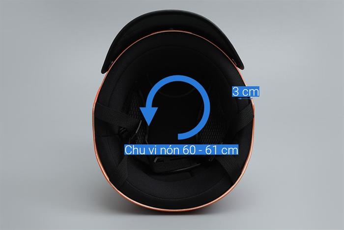 Mũ 1/2 size XL Delites ATN05 cam gạch Màu Cam