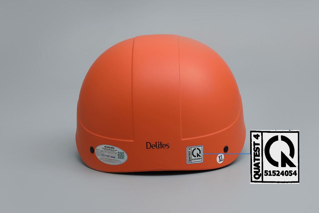 Mũ 1/2 size XL Delites ATN05 cam gạch Màu Cam