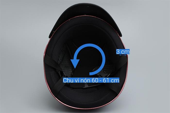 Mũ 1/2 size XL Delites ATN05 đỏ nâu Màu Đỏ đậm