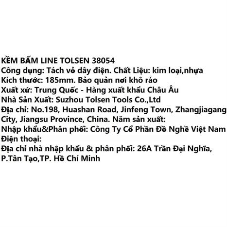 Kìm bấm line Tolsen 38054 18.5 cm