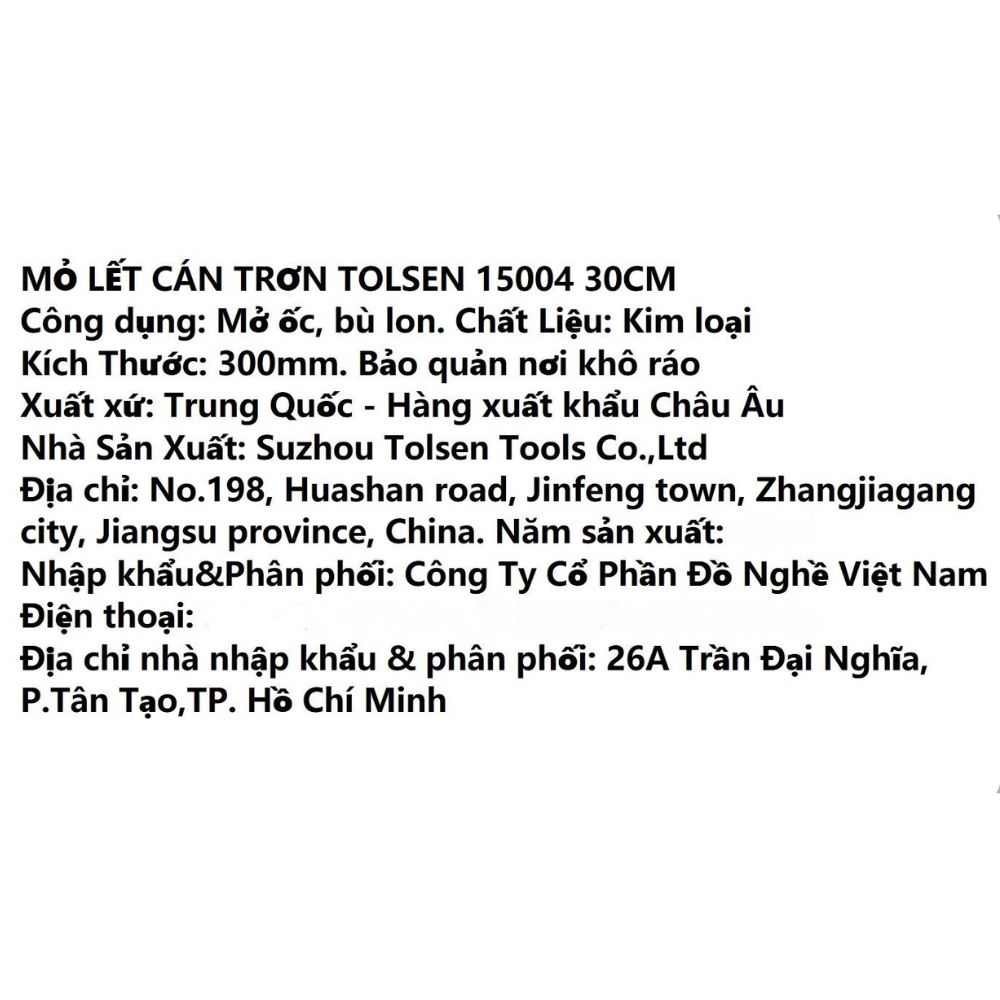 Mỏ lết cán trơn Tolsen 35 mm 15004