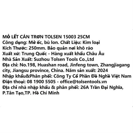Mỏ lết cán trơn Tolsen 30 mm 15003