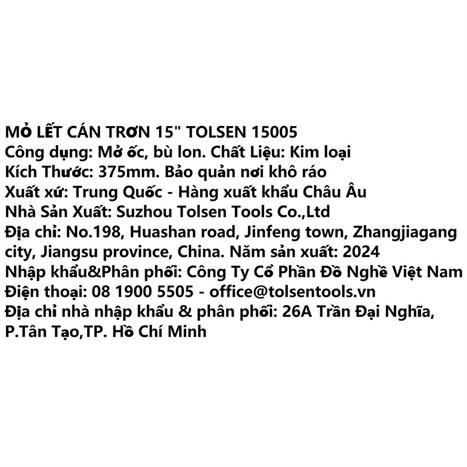 Mỏ lết cán trơn Tolsen 35 mm 15005 Màu Đen - Vàng
