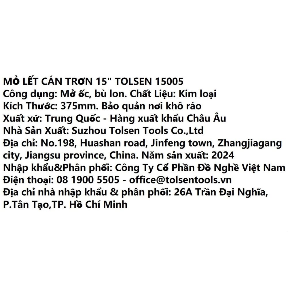 Mỏ lết cán trơn Tolsen 35 mm 15005 Màu Đen - Vàng