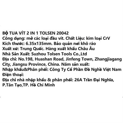 Bộ tua vít 2 in 1 PH2, SL6 Tolsen 20042