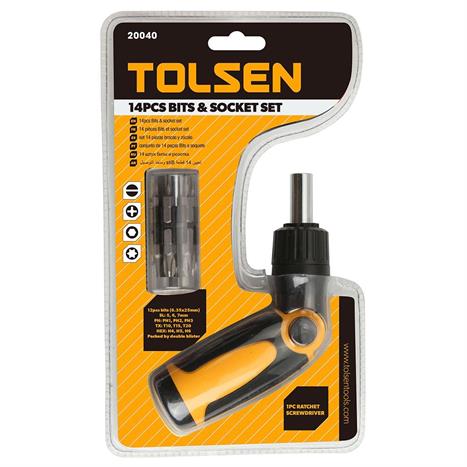 Bộ tua vít tự động 6 mm - T25 Tolsen 20040 (14 mũi)