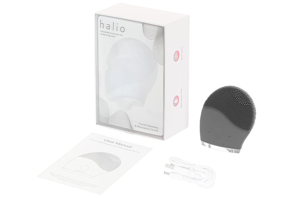 Máy rửa mặt và massage Halio Grey Smoke Màu Xám