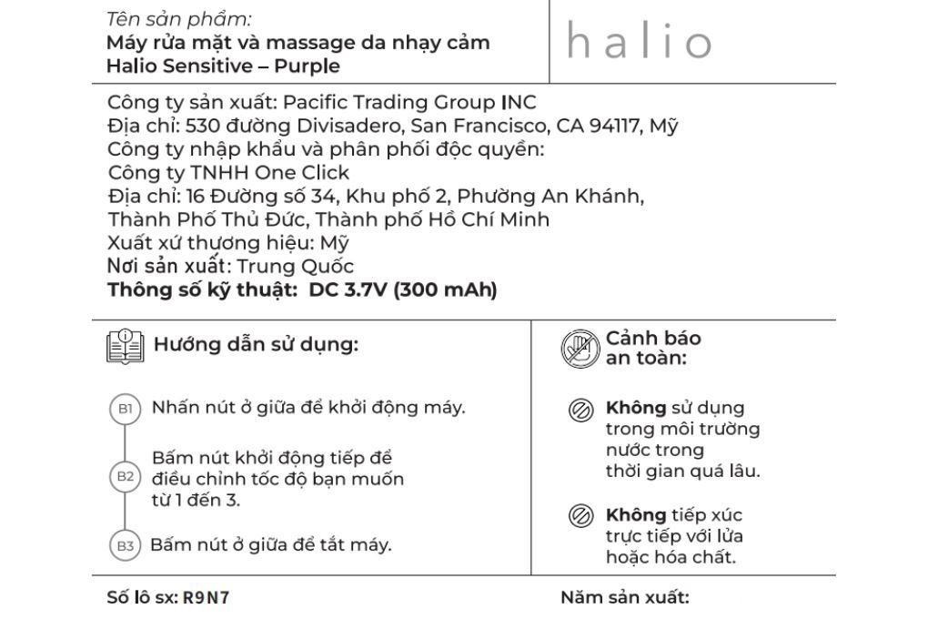 Máy rửa mặt và massage Halio Purple Rain - 13