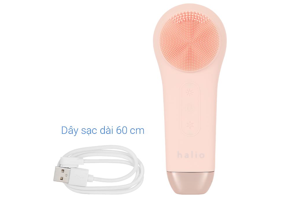 Máy rửa mặt và massage Halio 5 in 1 Peach Fuzz Màu Hồng