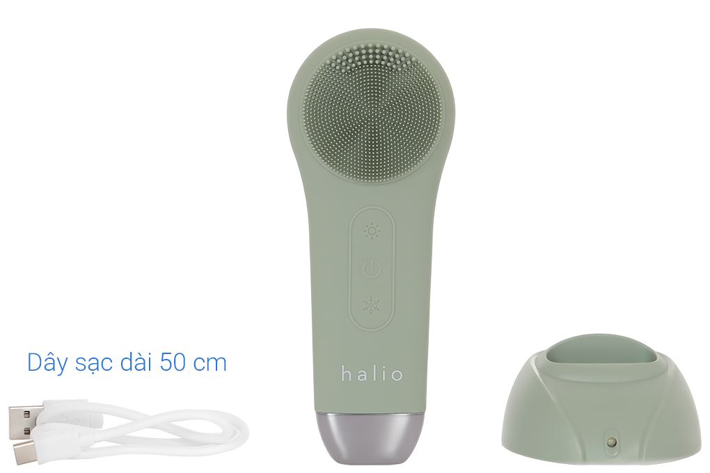 Máy rửa mặt và massage Halio 5 in 1 Sage Green Màu Xanh lá