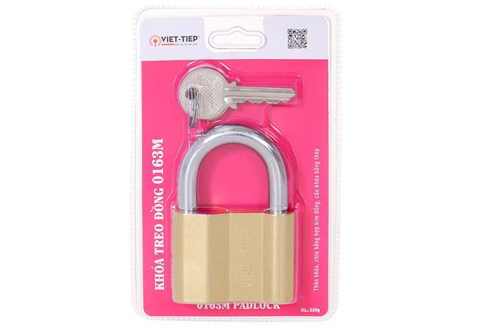 Ổ khóa đồng 58 mm Việt-Tiệp 0163M Màu Vàng đồng