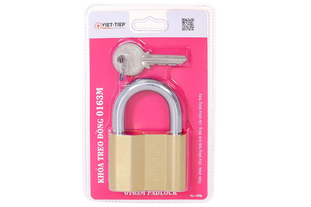 Ổ khóa đồng 58 mm Việt-Tiệp 0163M Màu Vàng đồng